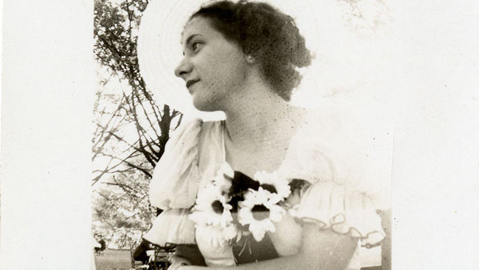 A photograph of the landscape architect Ellen Biddle Shipman