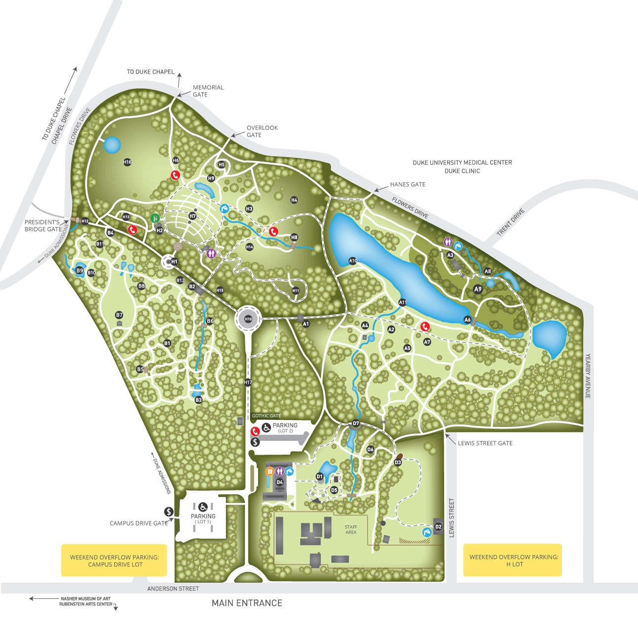 Duke Gardens Map