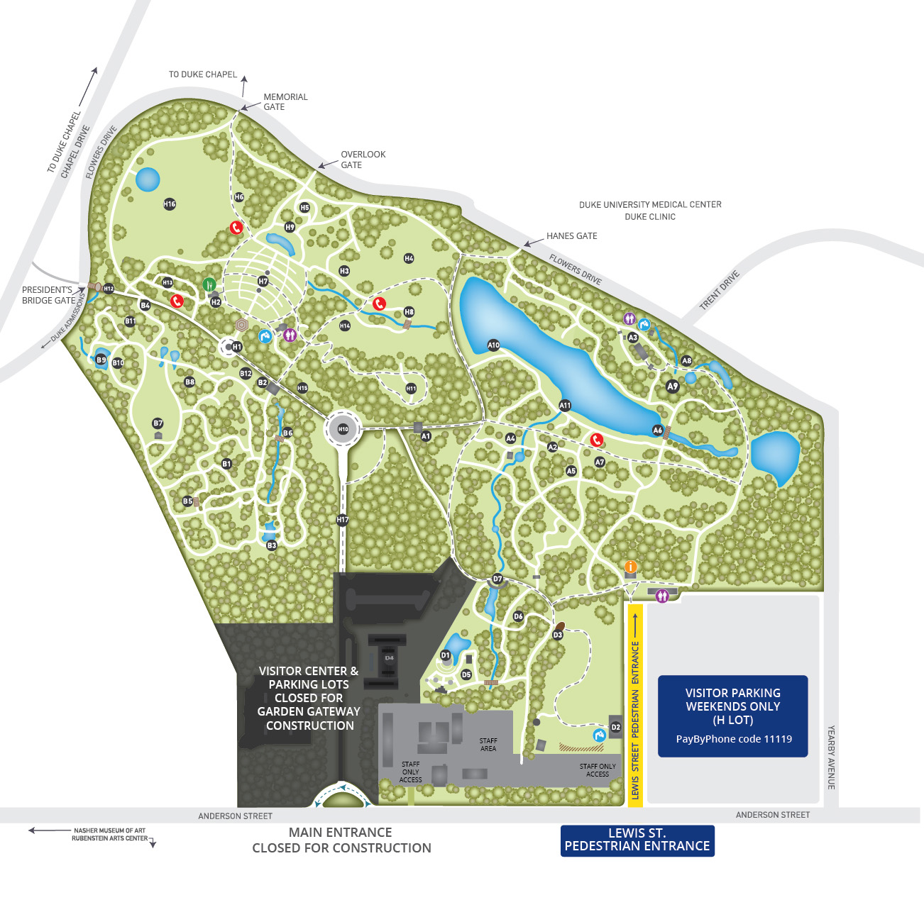 Duke Gardens Map